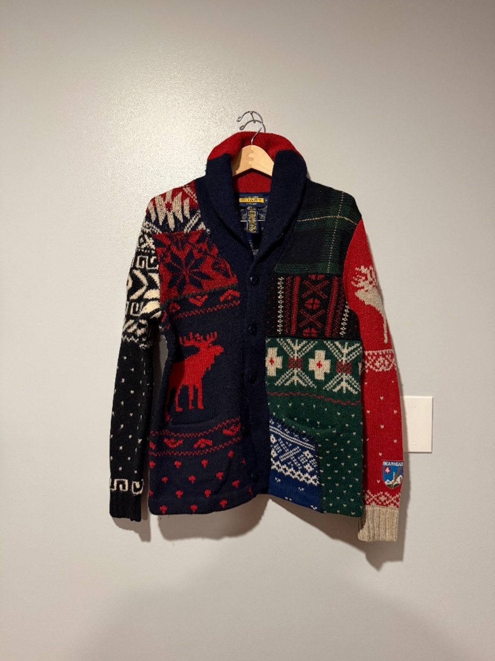 VINTAGE Rugby RL Patchwork Cardigan (Unisex)